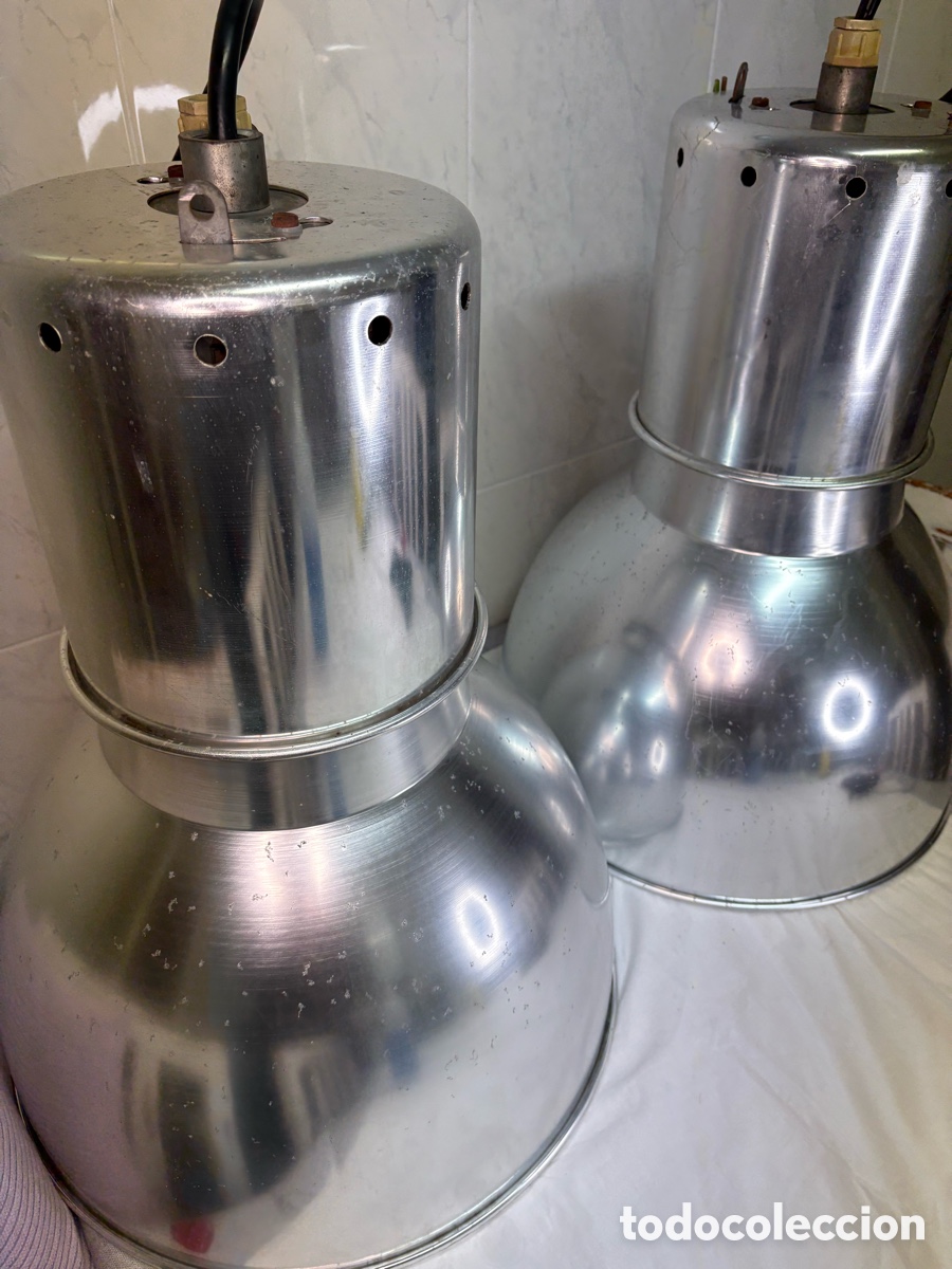 Vintage: 2 lamparas aluminio industriales - Foto 10