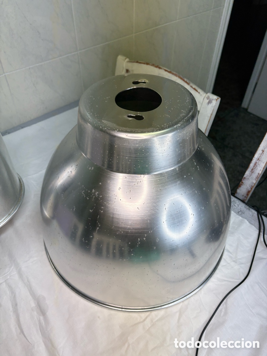 Vintage: 2 lamparas aluminio industriales - Foto 26