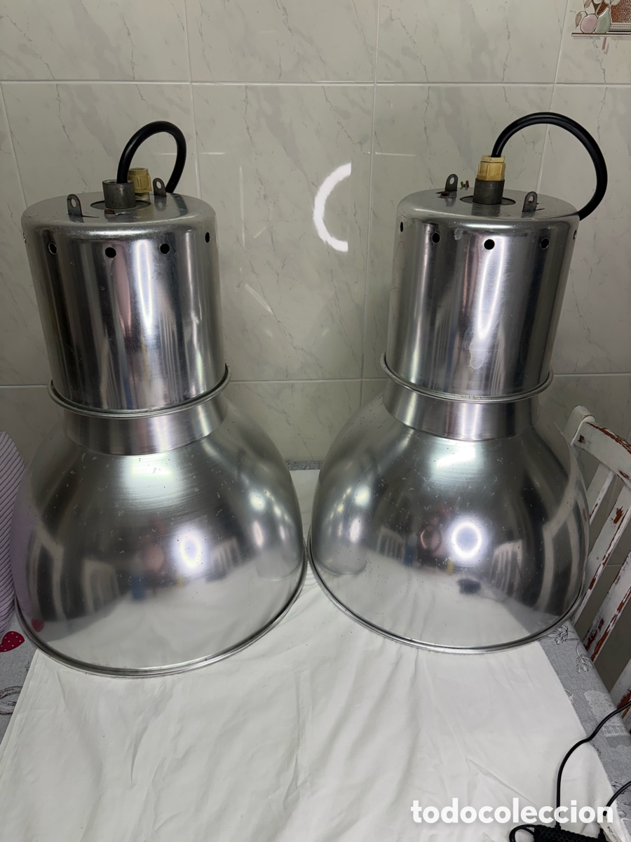 Vintage: 2 lamparas aluminio industriales - Foto 1