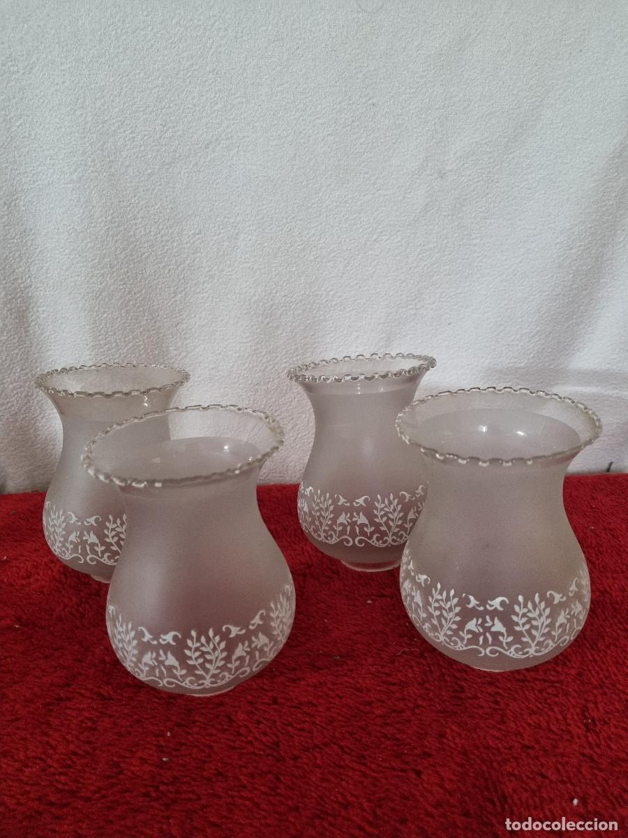 Vintage: JUEGO DE 4 TULIPAS CRISTAL - Foto 1