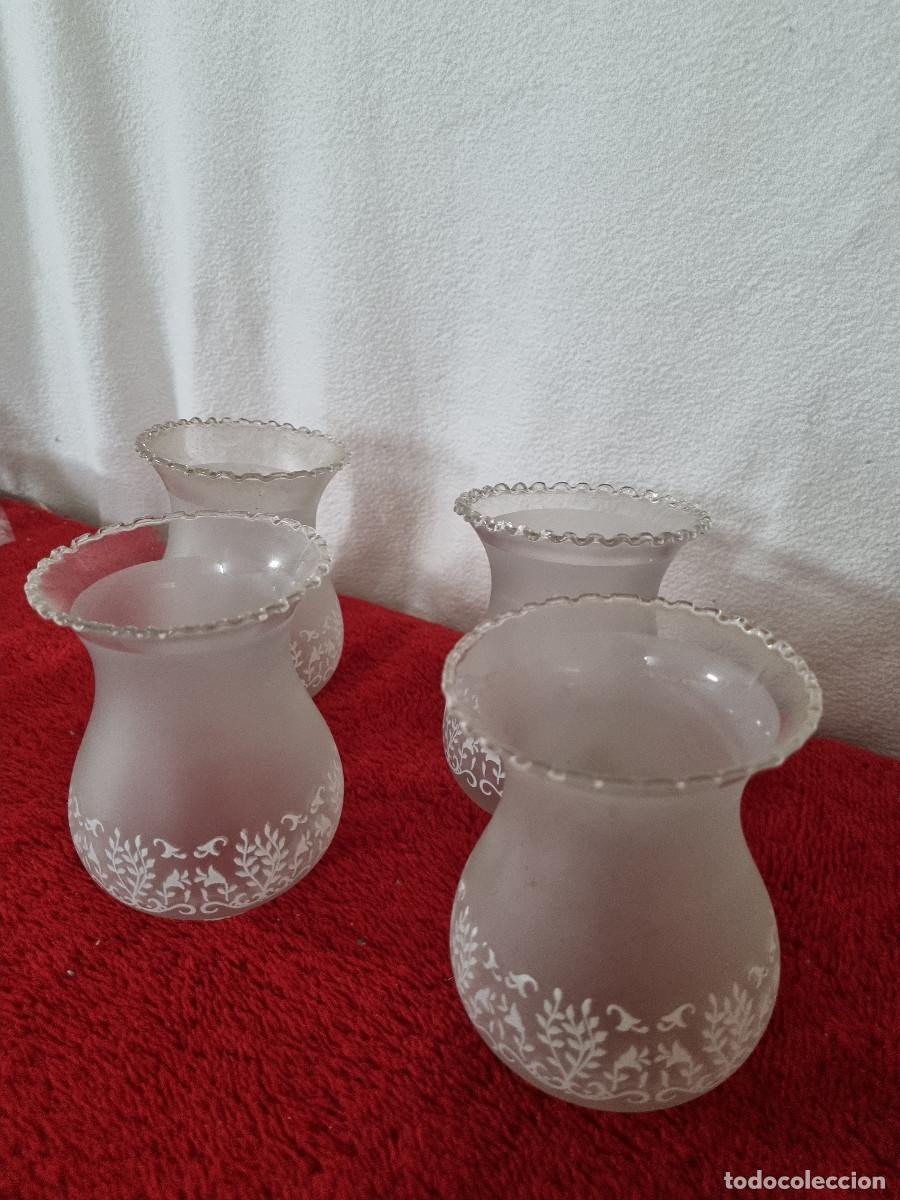Vintage: JUEGO DE 4 TULIPAS CRISTAL - Foto 2