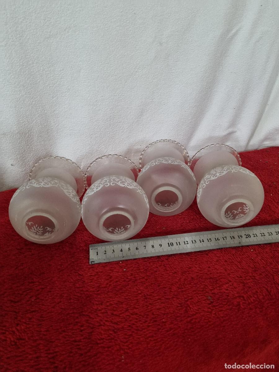 Vintage: JUEGO DE 4 TULIPAS CRISTAL - Foto 4