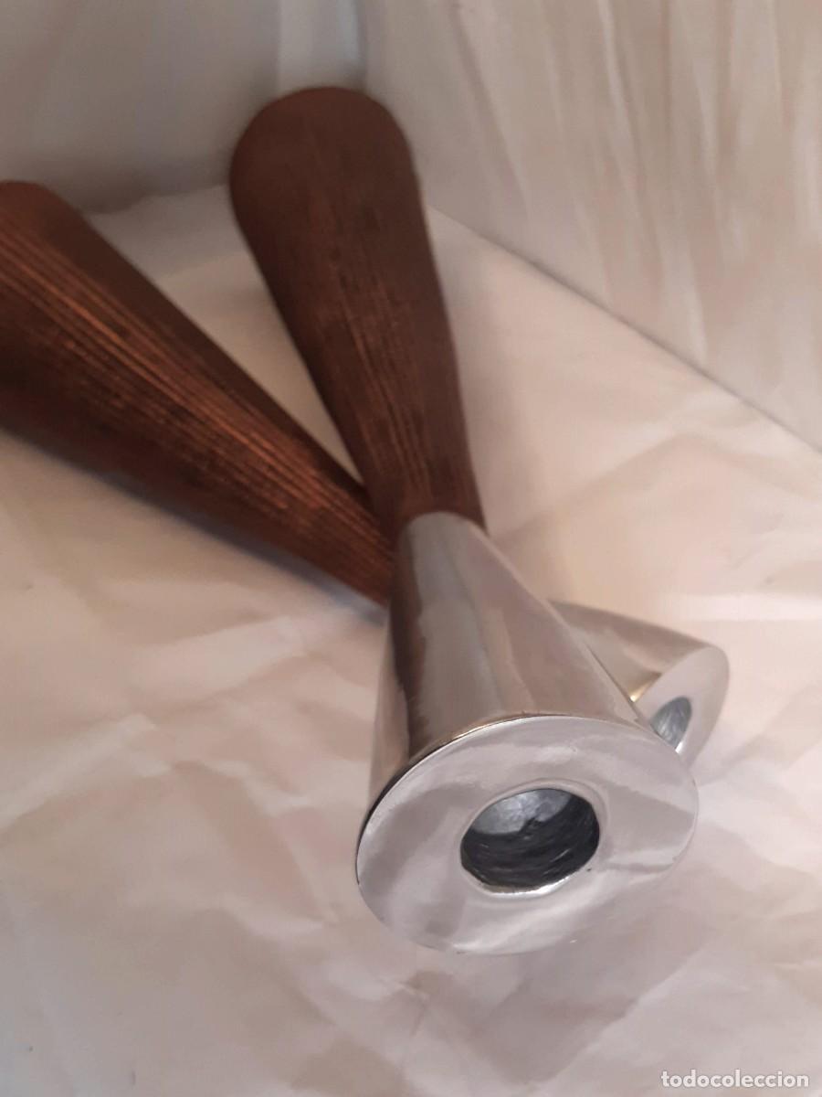 Vintage: PAR DE CANDELEROS DE ALUMINIO - Foto 4