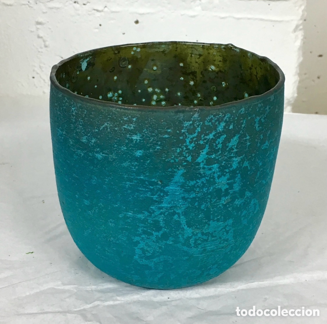 Vintage: Luminaria. KAOLIN. Cristal azul. - Foto 1