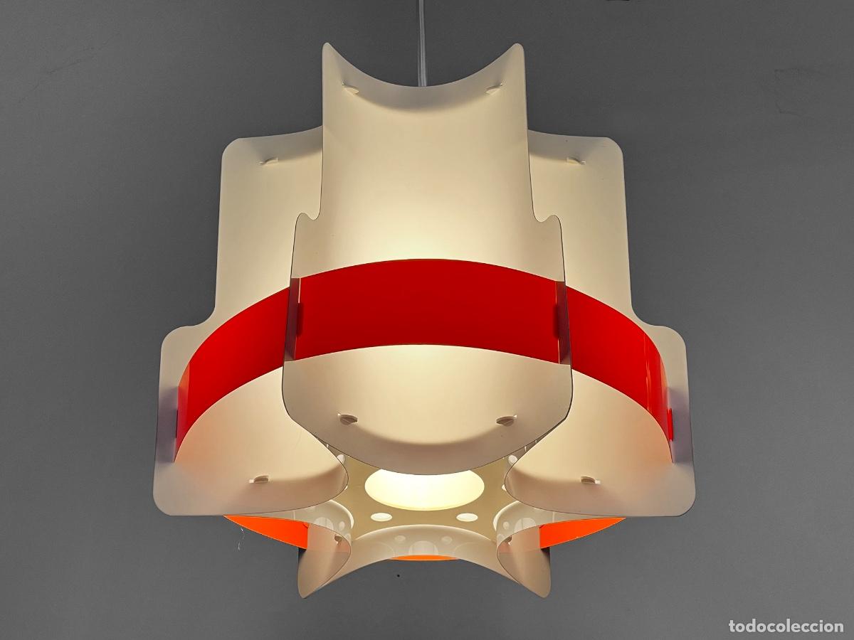 Vintage: Plastic sheet pendant light by Quality System. Denmark 1970s - Foto 4