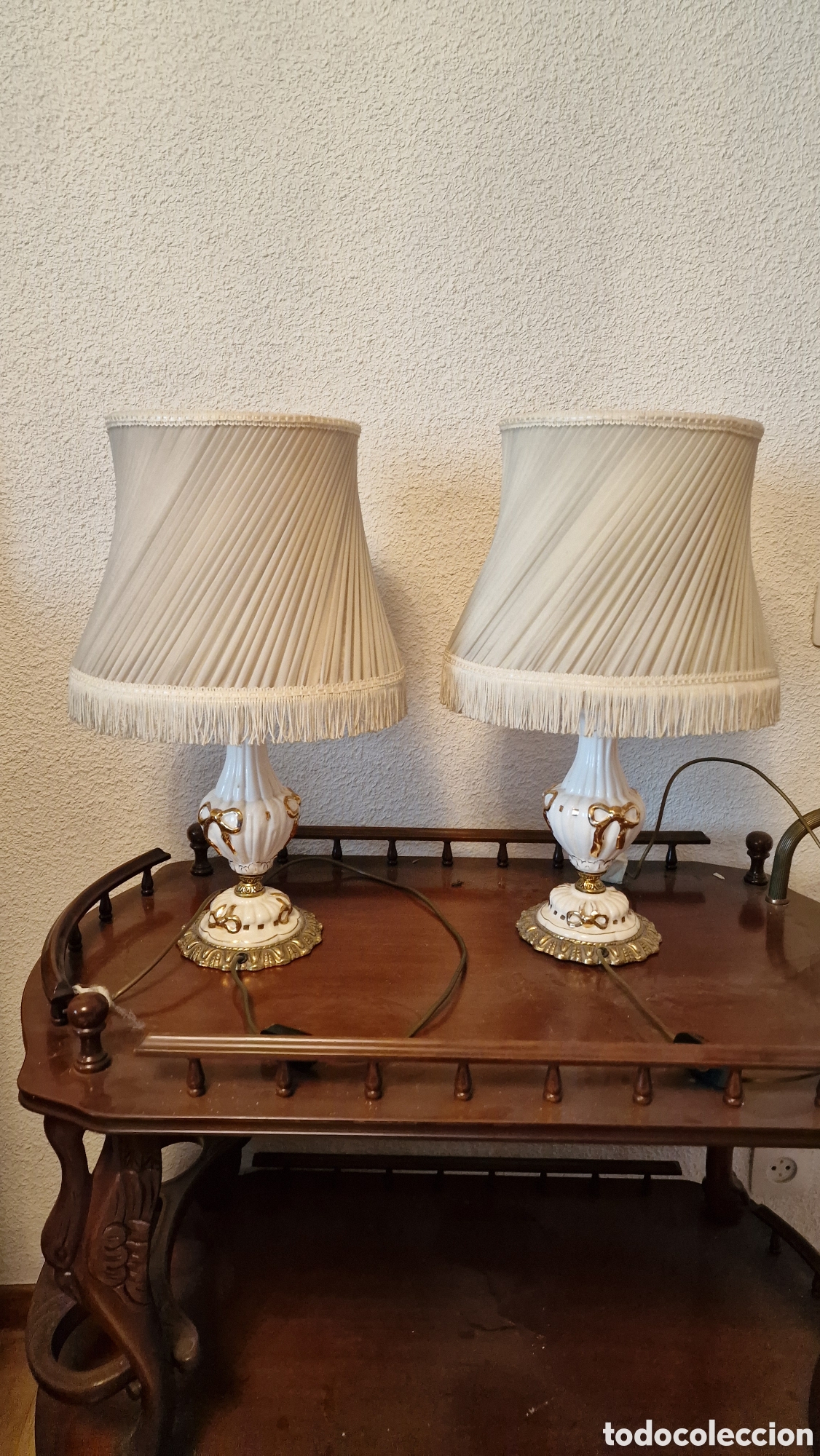 Vintage: Pareja de l&aacute;mparas de noche - Foto 2