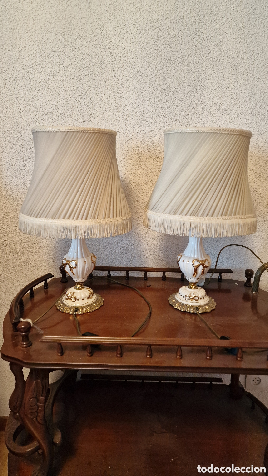 Vintage: Pareja de l&aacute;mparas de noche - Foto 3