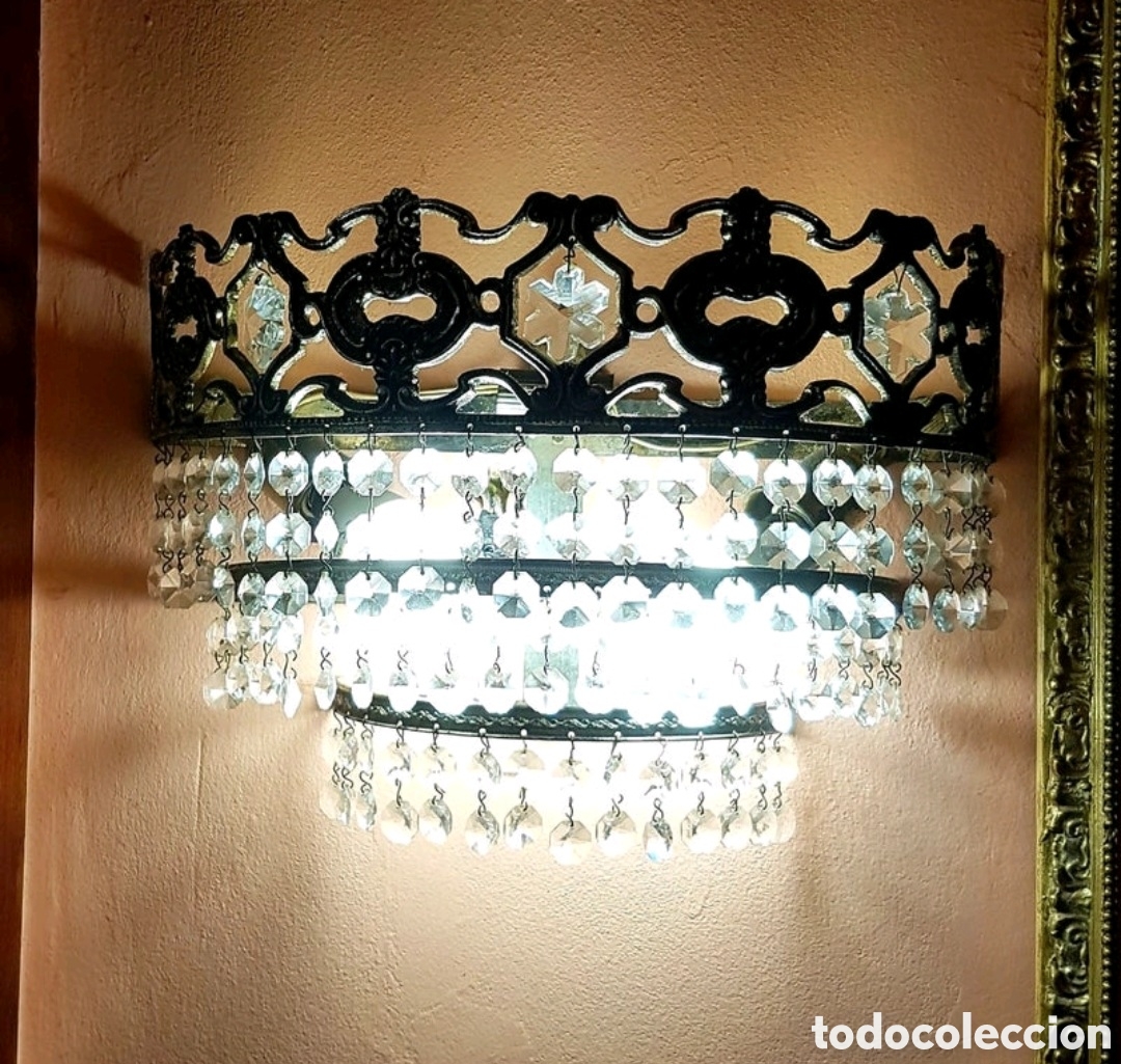 Vintage: Apliques de pared con cristales de Swarosky - Foto 2