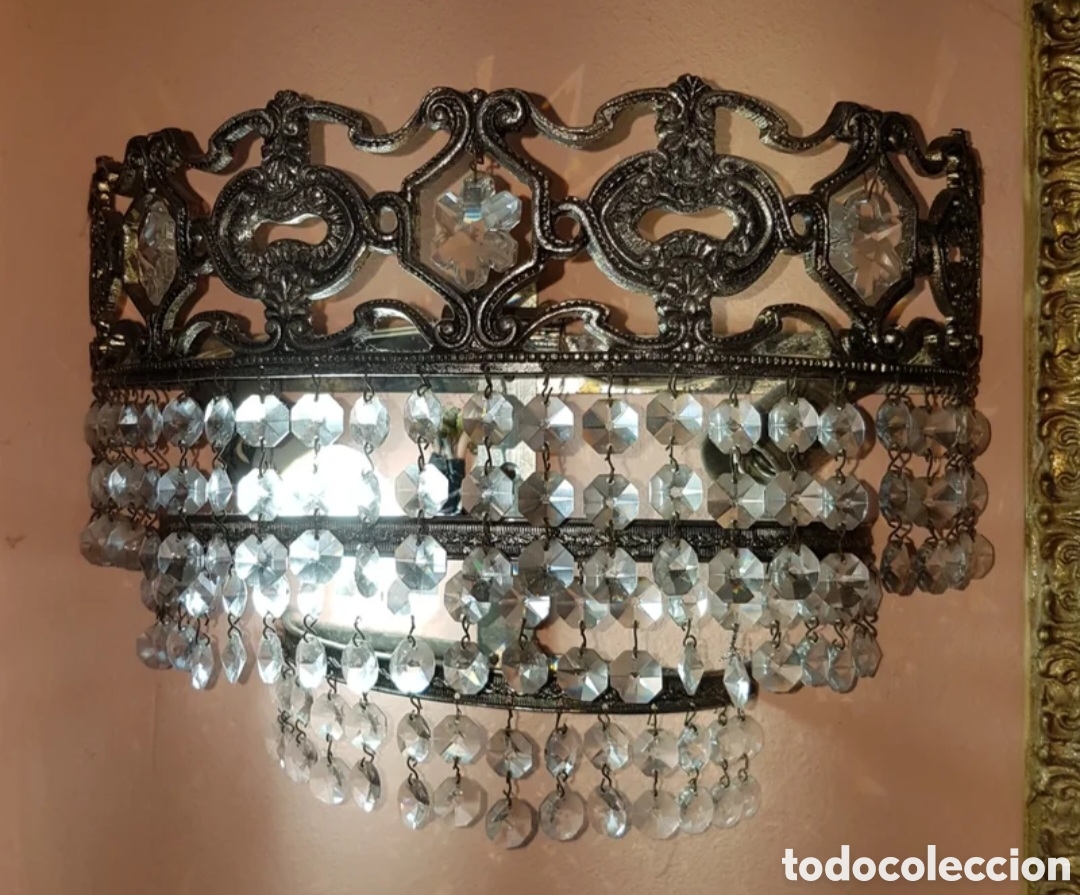 Vintage: Apliques de pared con cristales de Swarosky - Foto 4