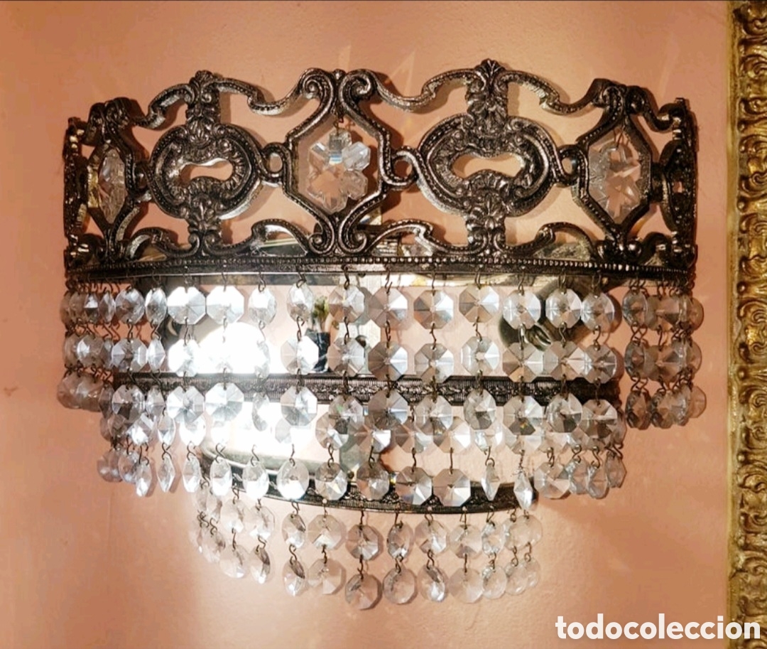 Vintage: Apliques de pared con cristales de Swarosky - Foto 1