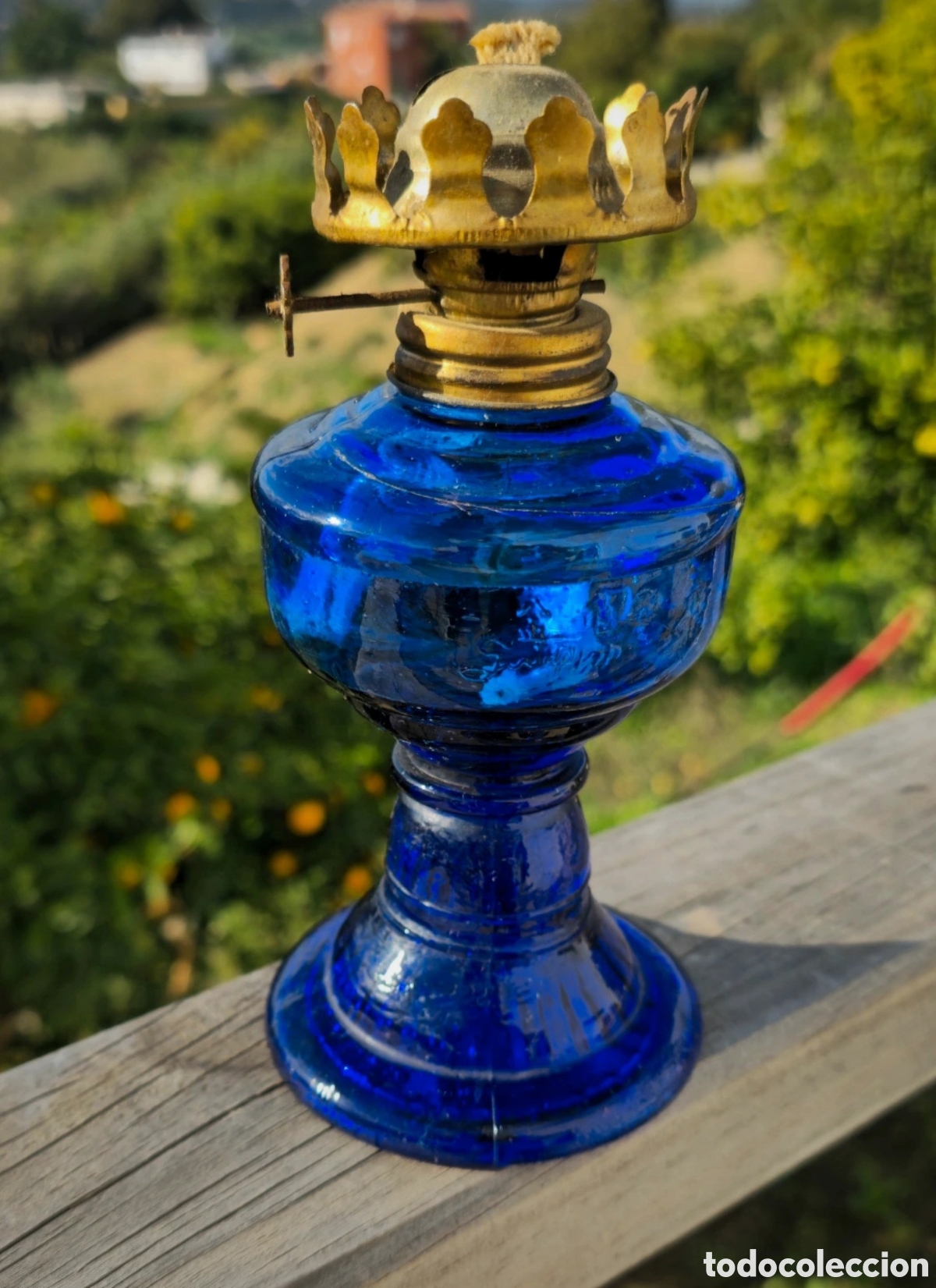 Vintage: Quinque azul y laton - Foto 1