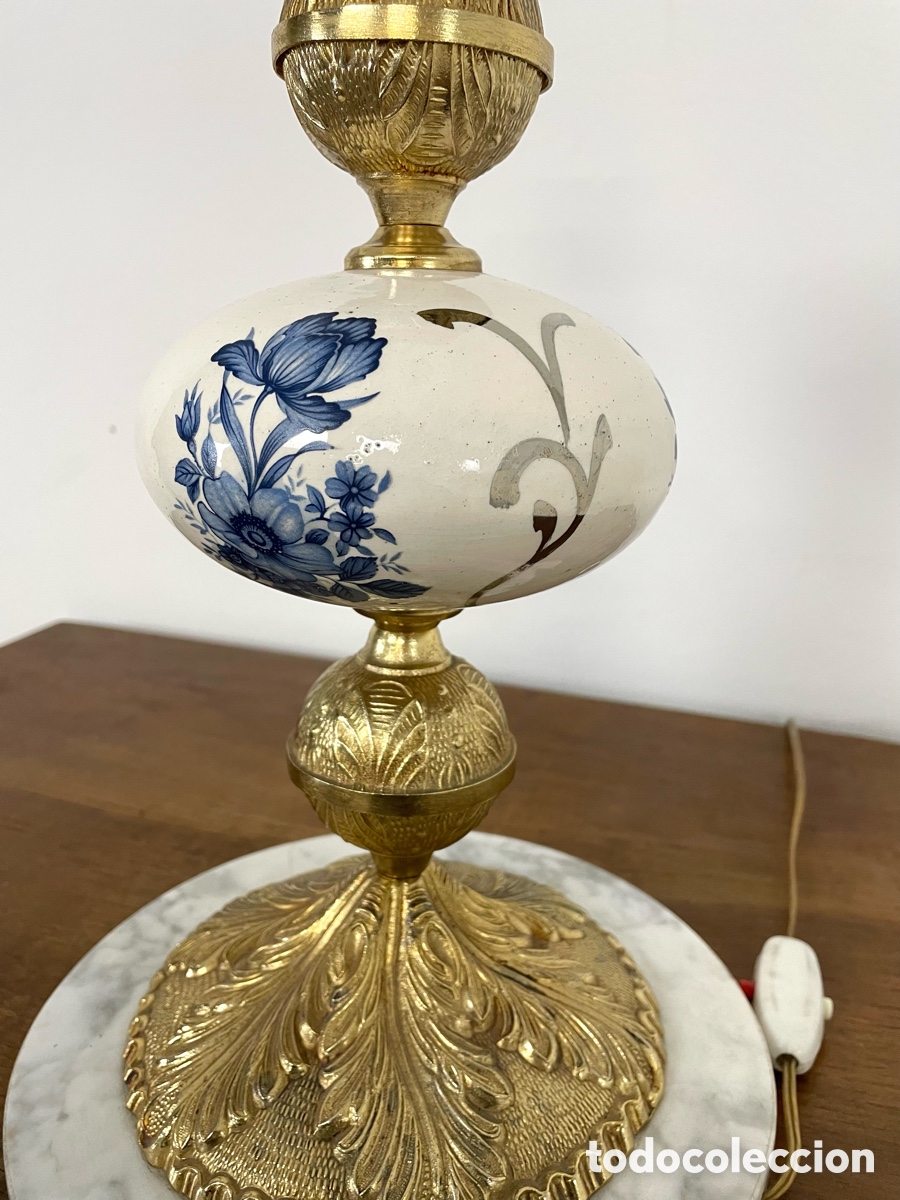 Vintage: Pie de l&aacute;mpara de sobremesa antiguo - Foto 3