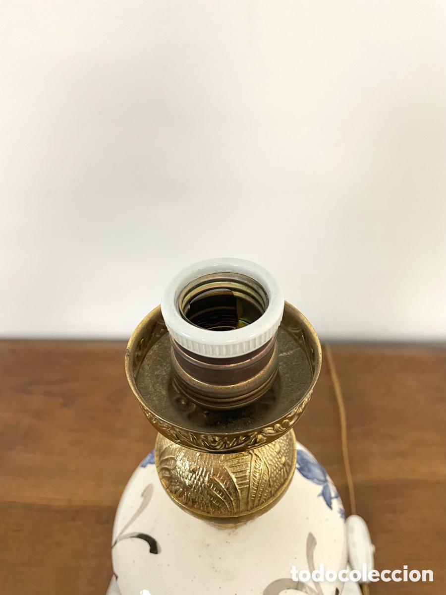 Vintage: Pie de l&aacute;mpara de sobremesa antiguo - Foto 4