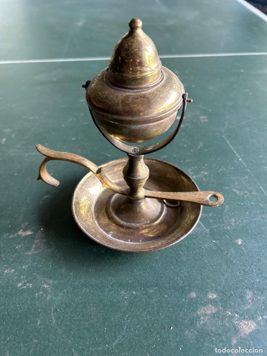 Vintage: L&aacute;mpara antigua lat&oacute;n - Foto 1