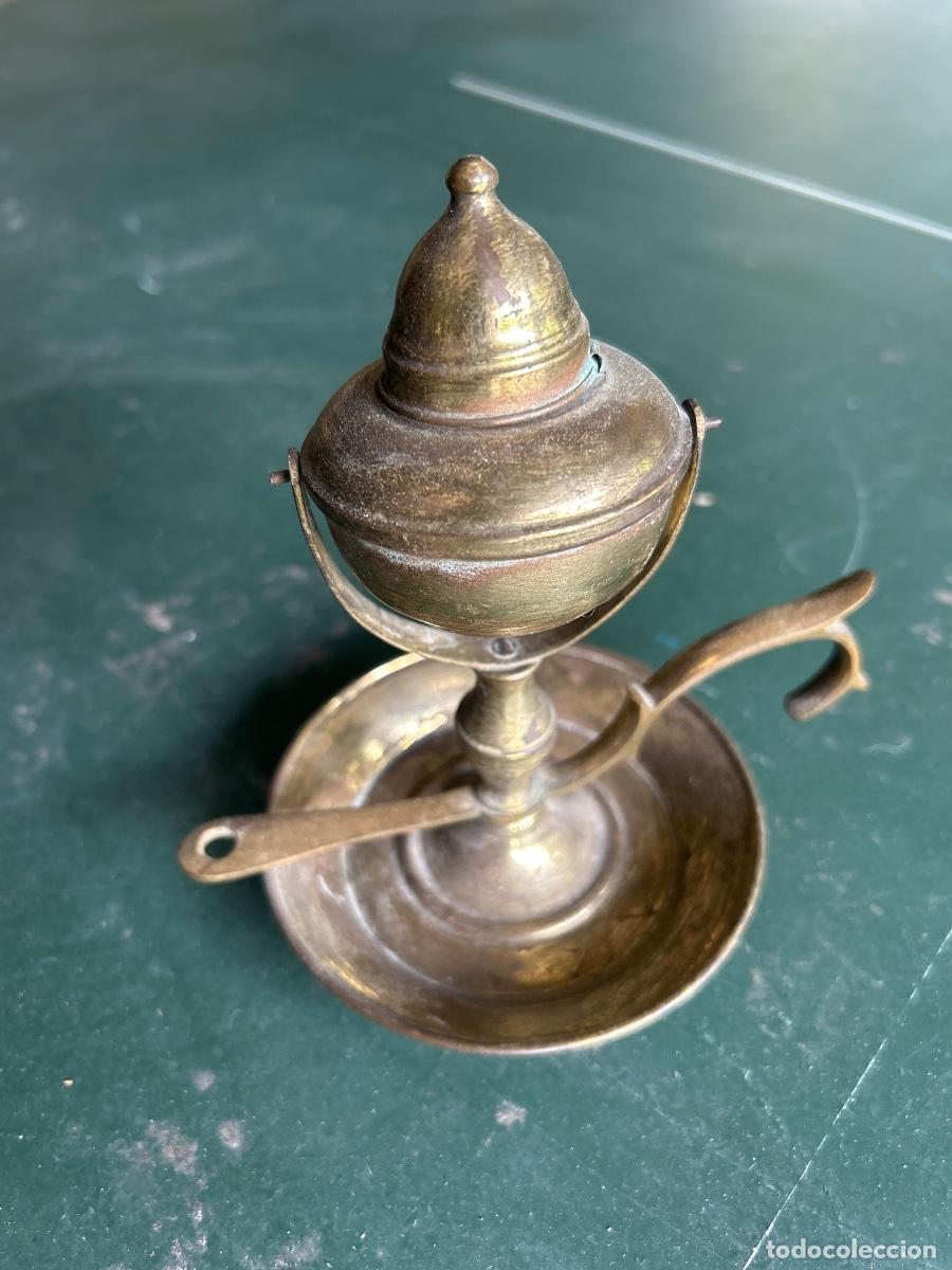 Vintage: L&aacute;mpara antigua lat&oacute;n - Foto 2