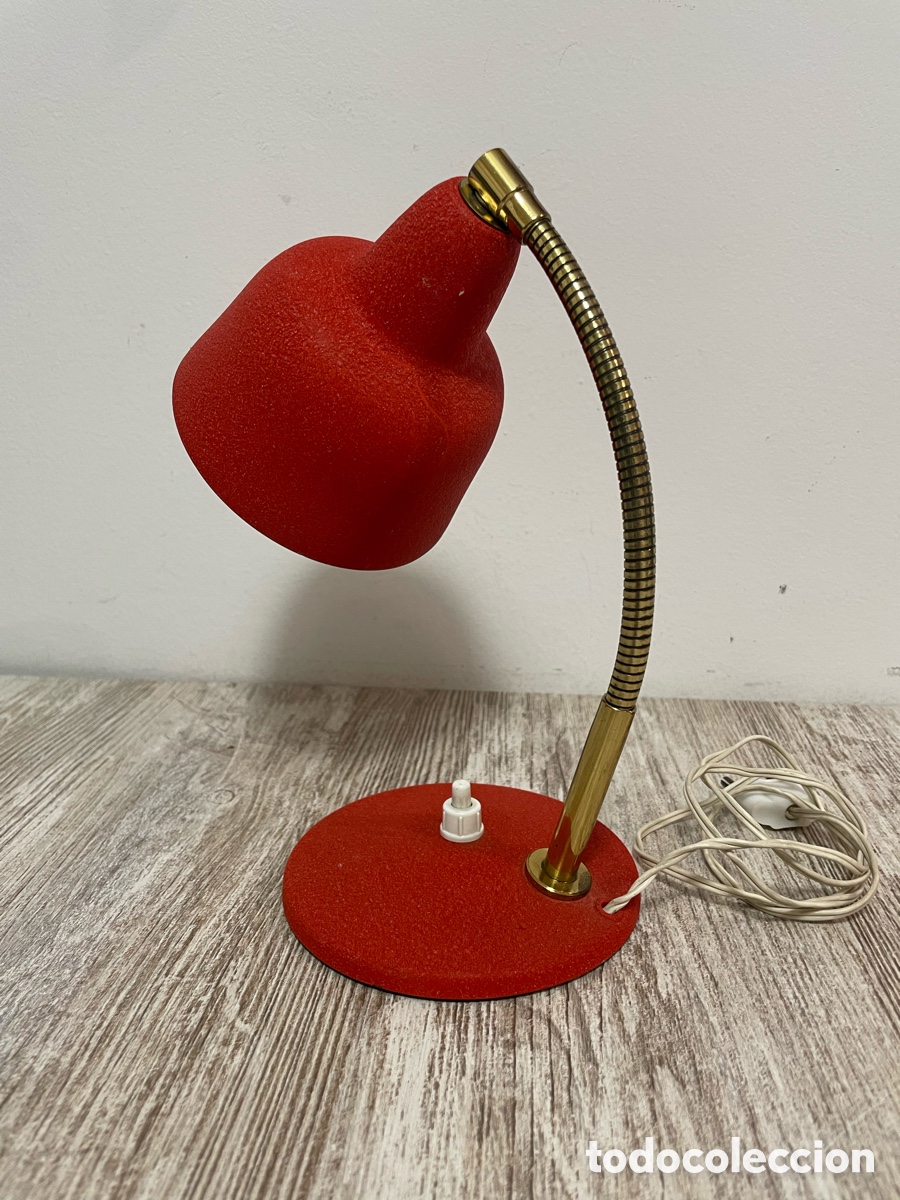 Vintage: LAMPARA SOBREMESA FRANCESA ROJA LUMINOR - Foto 4