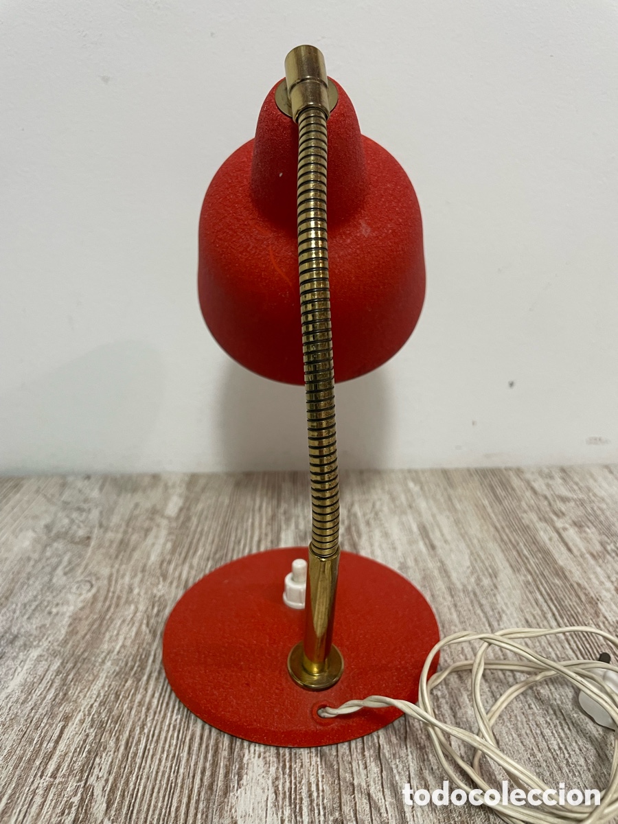 Vintage: LAMPARA SOBREMESA FRANCESA ROJA LUMINOR - Foto 5