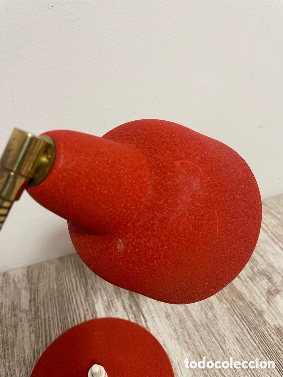 Vintage: LAMPARA SOBREMESA FRANCESA ROJA LUMINOR - Foto 9