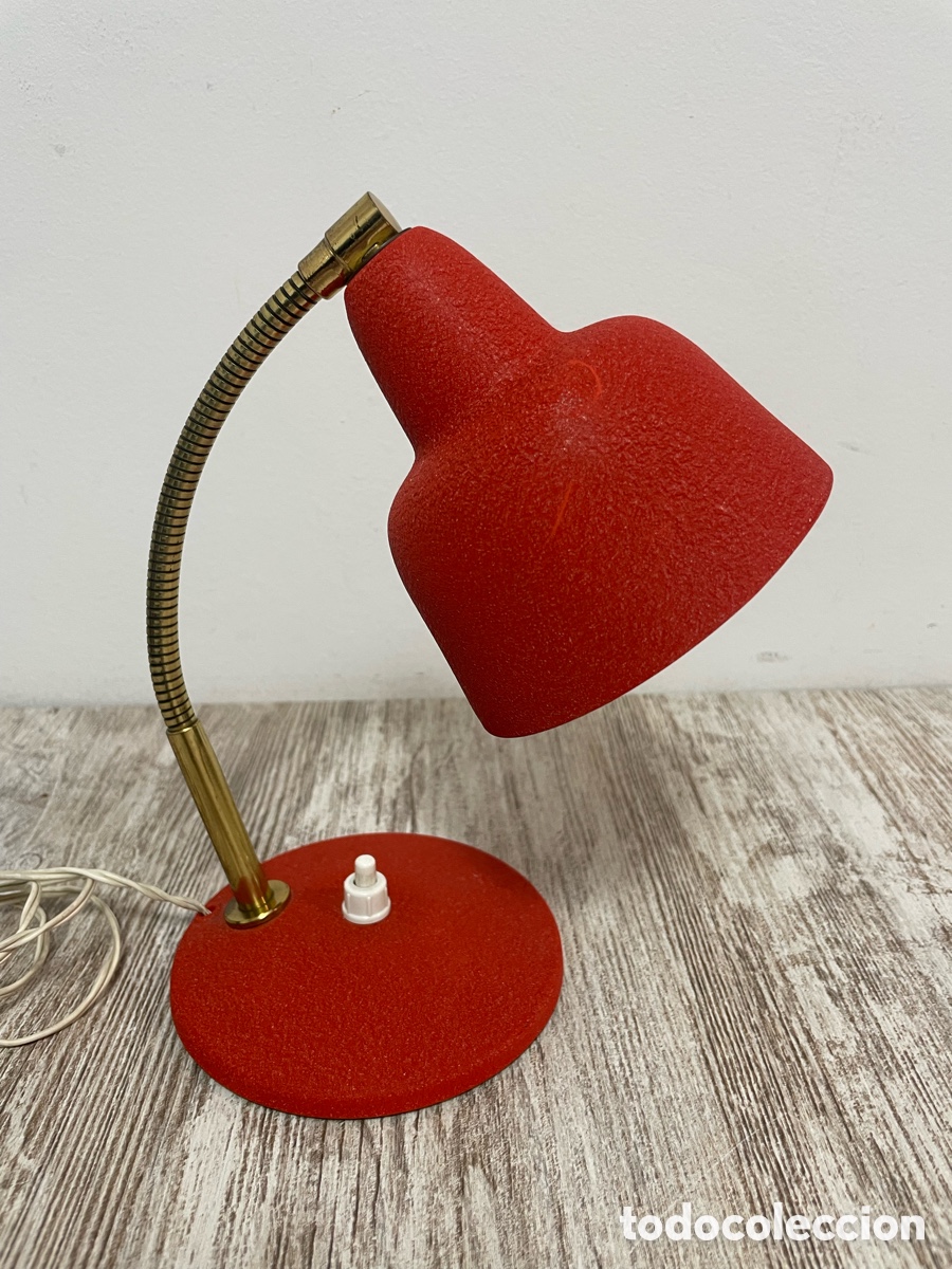 Vintage: LAMPARA SOBREMESA FRANCESA ROJA LUMINOR - Foto 1
