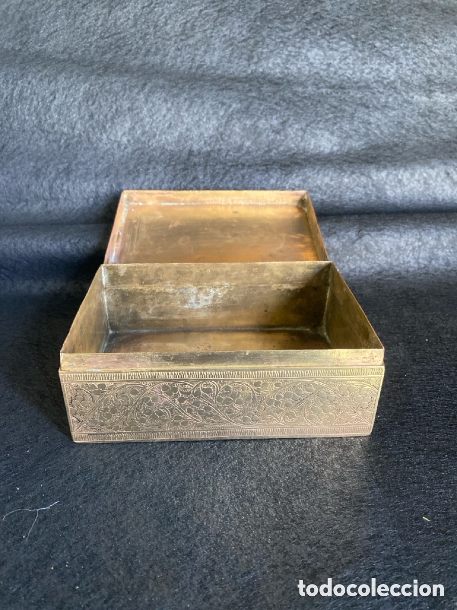 Vintage: Caja gravada lat&oacute;n vintage - Foto 3