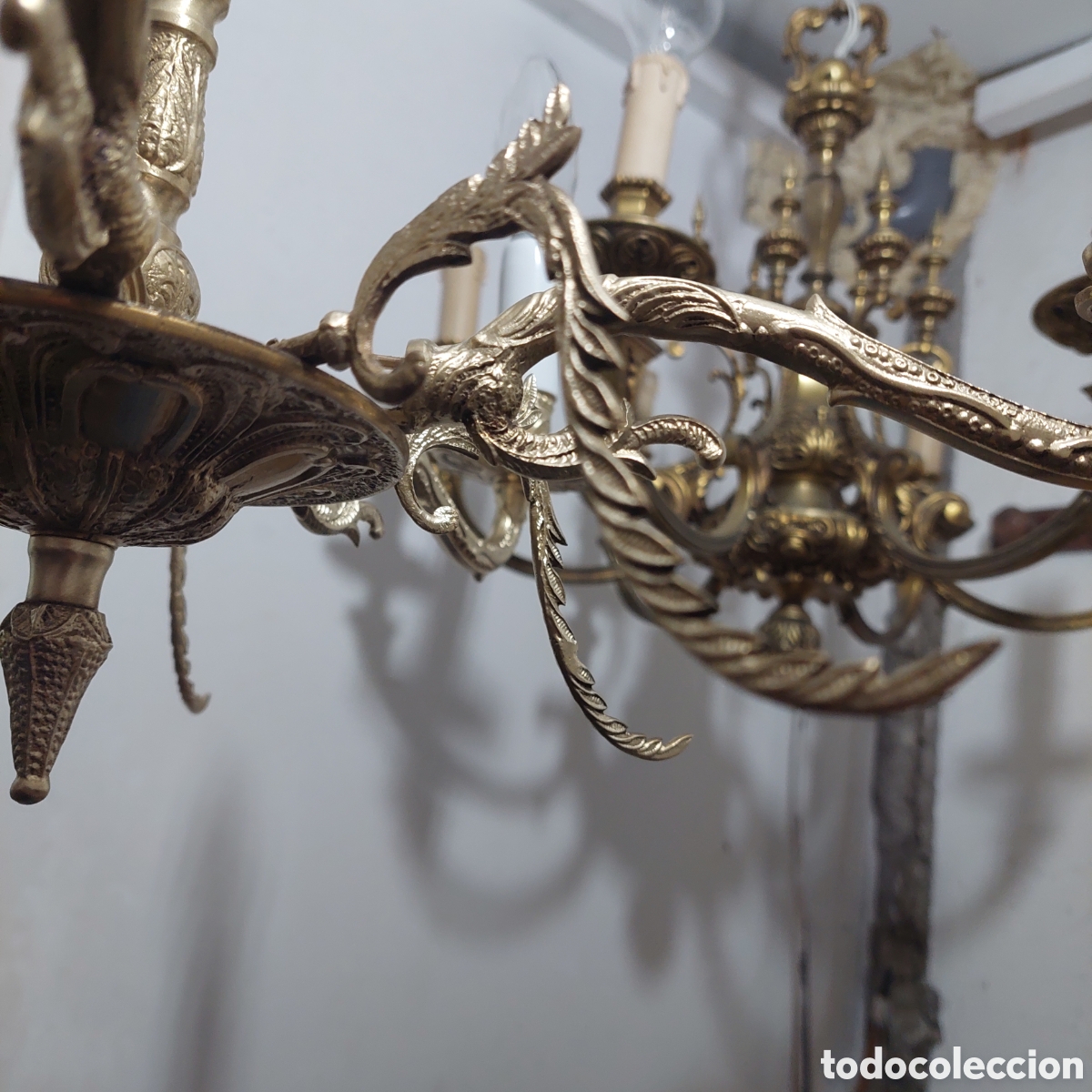 Vintage: Lampara de bronce.5bra - Foto 8