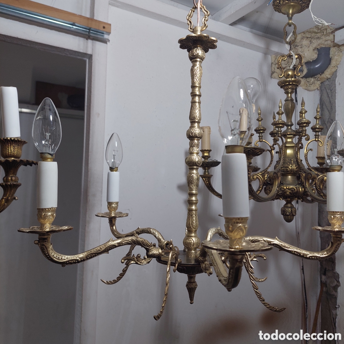 Vintage: Lampara de bronce.5bra - Foto 9