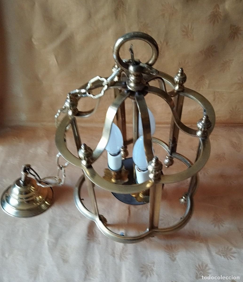 Vintage: L&Aacute;MPARA ANTIGUA DE TECHO DE BRONCE Y LAT&Oacute;N. ESTILO INGL&Eacute;S - Foto 1