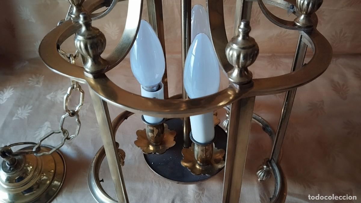 Vintage: L&Aacute;MPARA ANTIGUA DE TECHO DE BRONCE Y LAT&Oacute;N. ESTILO INGL&Eacute;S - Foto 3
