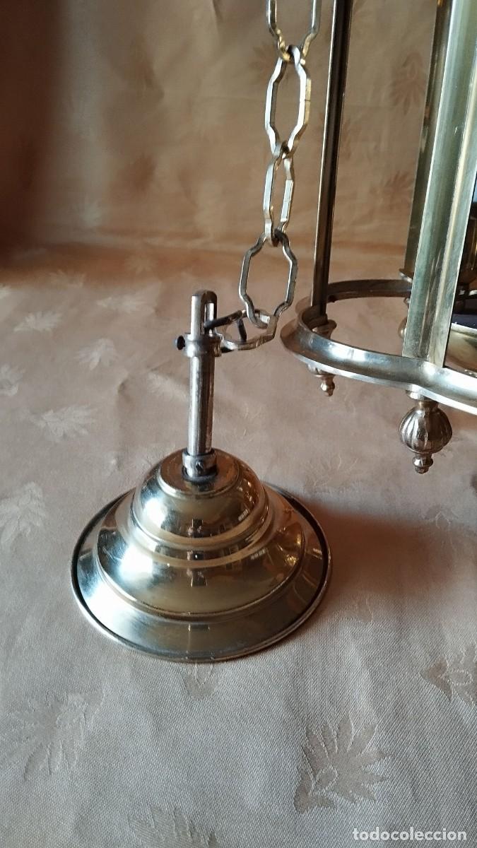 Vintage: L&Aacute;MPARA ANTIGUA DE TECHO DE BRONCE Y LAT&Oacute;N. ESTILO INGL&Eacute;S - Foto 4