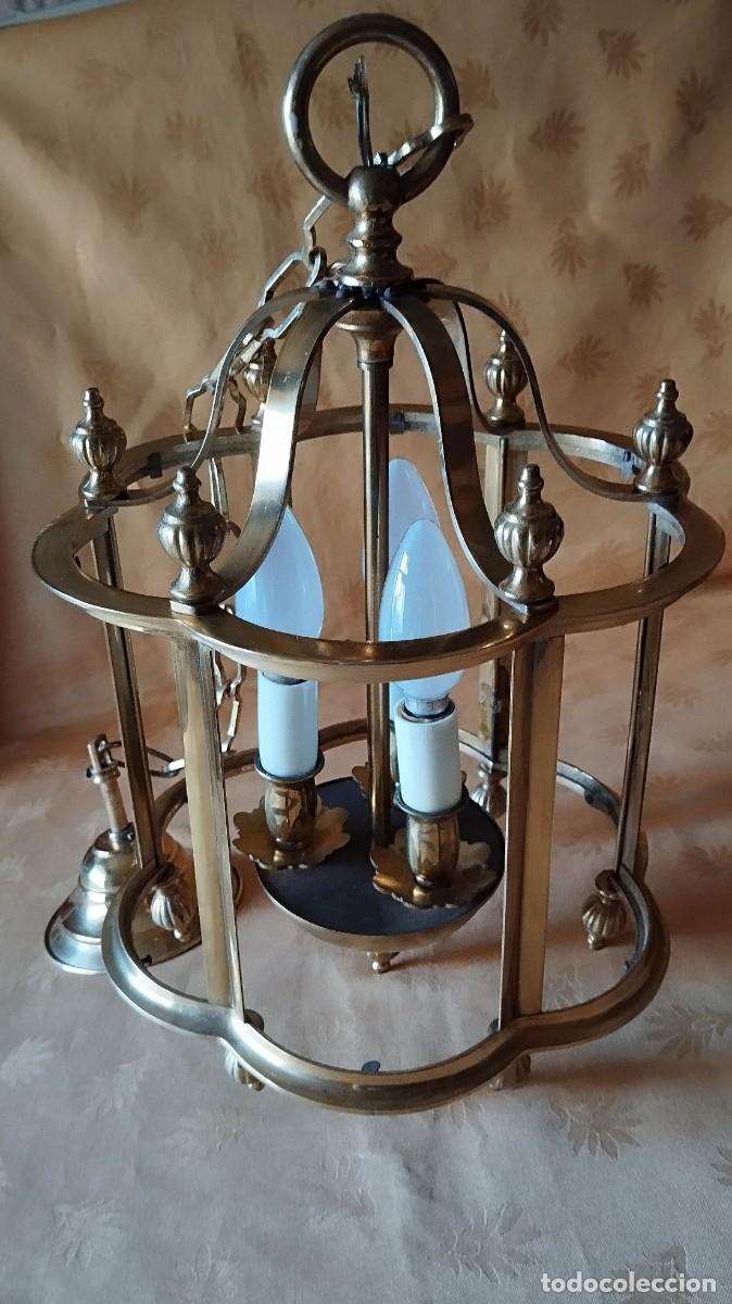 Vintage: L&Aacute;MPARA ANTIGUA DE TECHO DE BRONCE Y LAT&Oacute;N. ESTILO INGL&Eacute;S - Foto 9