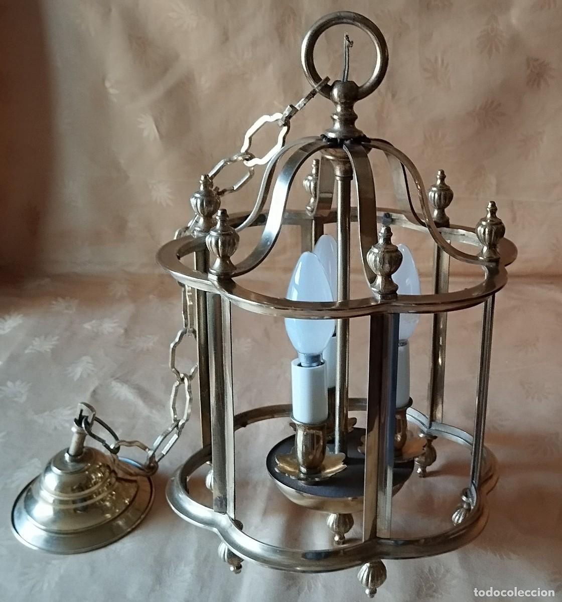 Vintage: L&Aacute;MPARA ANTIGUA DE TECHO DE BRONCE Y LAT&Oacute;N. ESTILO INGL&Eacute;S - Foto 10