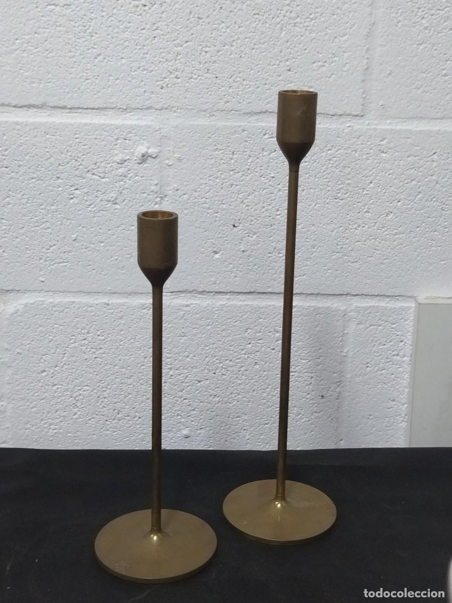 Vintage: Candelabros metal pareja - Foto 2