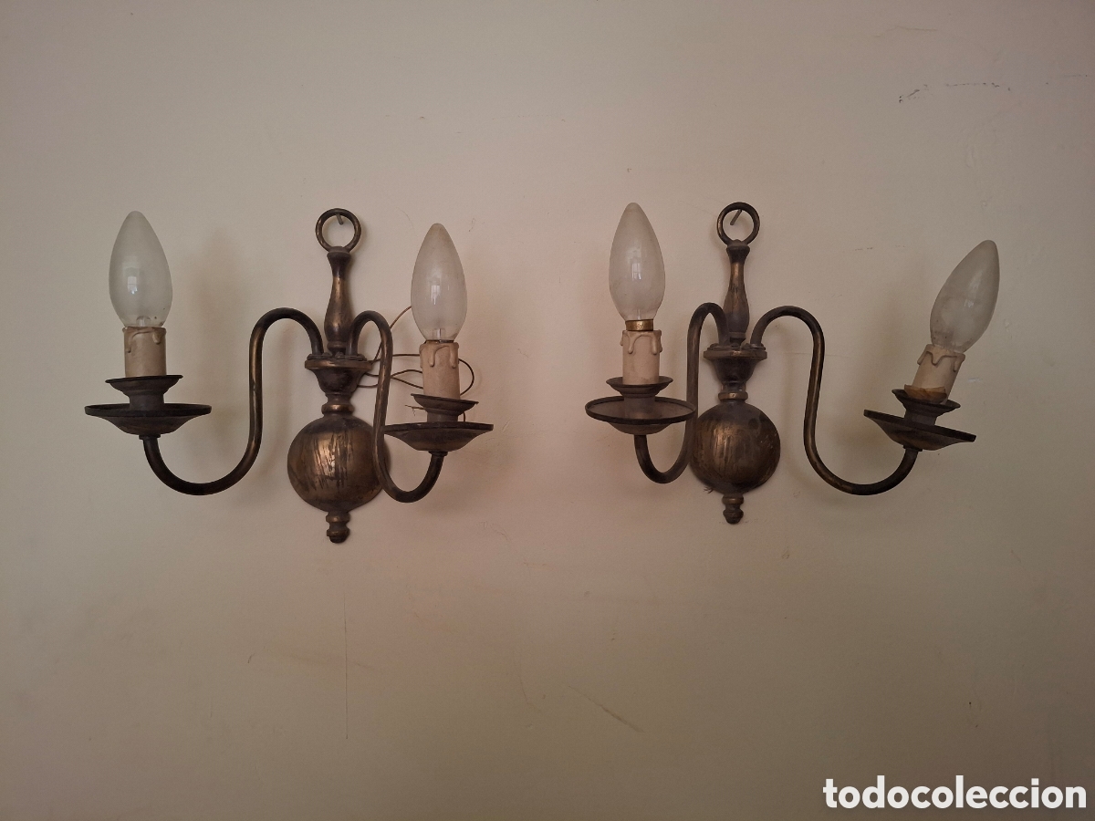Vintage: Pareja de apliques holand&eacute;s - Foto 1