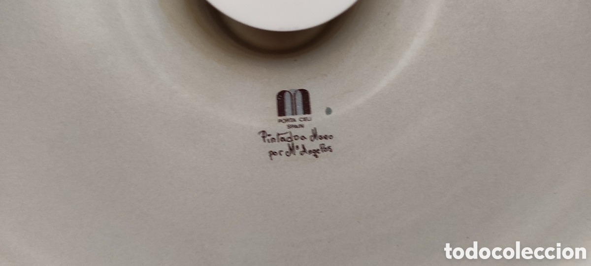 Vintage: L&aacute;mpara de porcelana pintada a mano - Foto 6