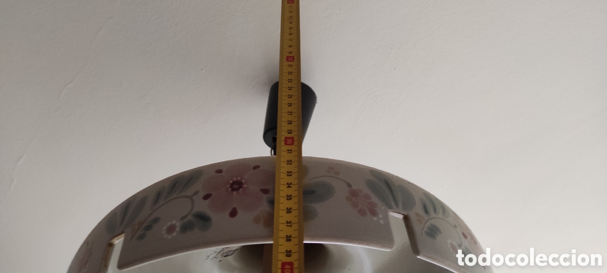 Vintage: L&aacute;mpara de porcelana pintada a mano - Foto 8