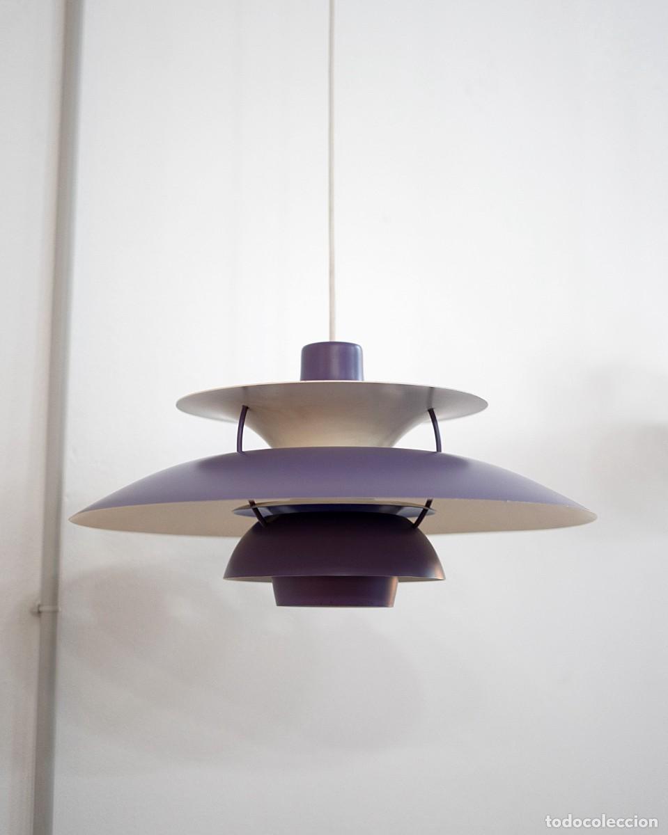 Vintage: L&Aacute;MPARA PH5 MORADA DE LOUIS POULSEN - Foto 3