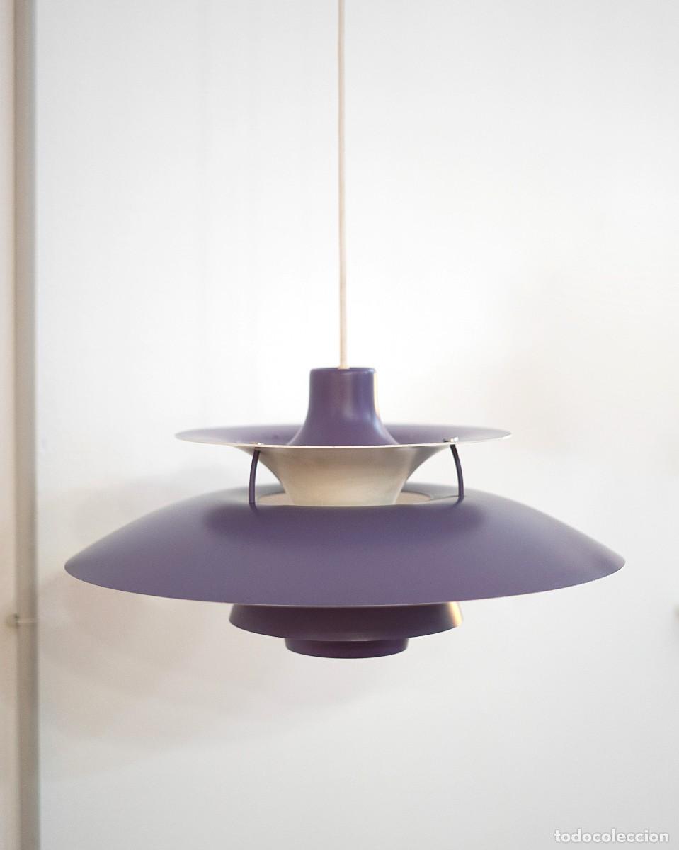 Vintage: L&Aacute;MPARA PH5 MORADA DE LOUIS POULSEN - Foto 4