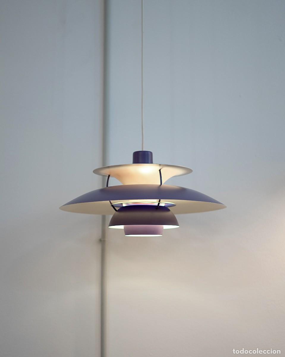Vintage: L&Aacute;MPARA PH5 MORADA DE LOUIS POULSEN - Foto 5