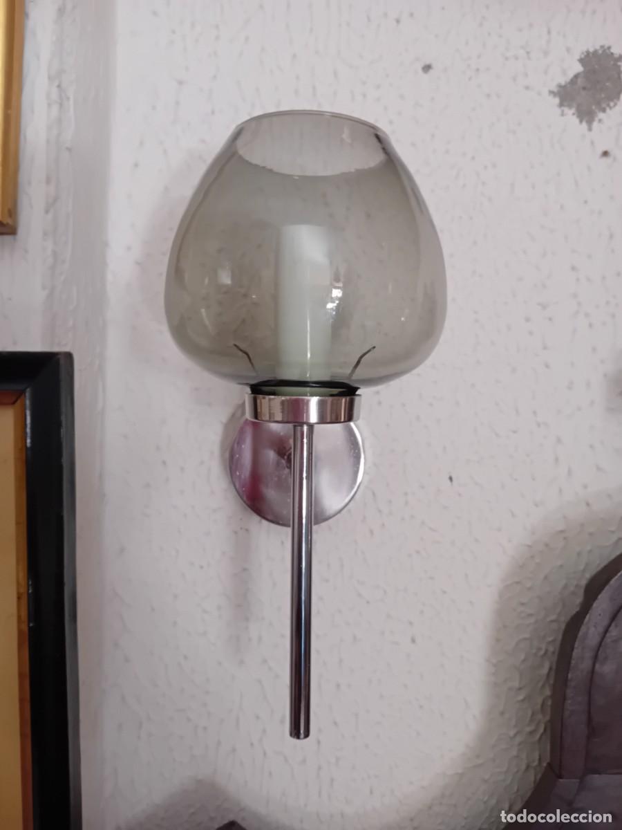 Vintage: Aplique l&aacute;mpara de pared de acero d&eacute;cada de los 70 - Foto 1