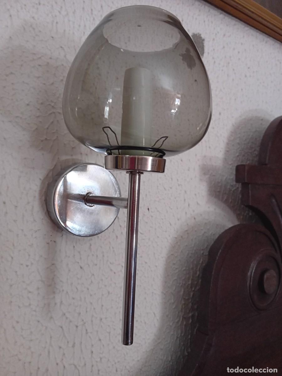 Vintage: Aplique l&aacute;mpara de pared de acero d&eacute;cada de los 70 - Foto 2