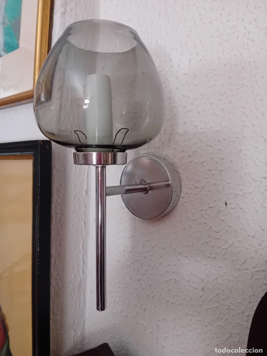 Vintage: Aplique l&aacute;mpara de pared de acero d&eacute;cada de los 70 - Foto 3