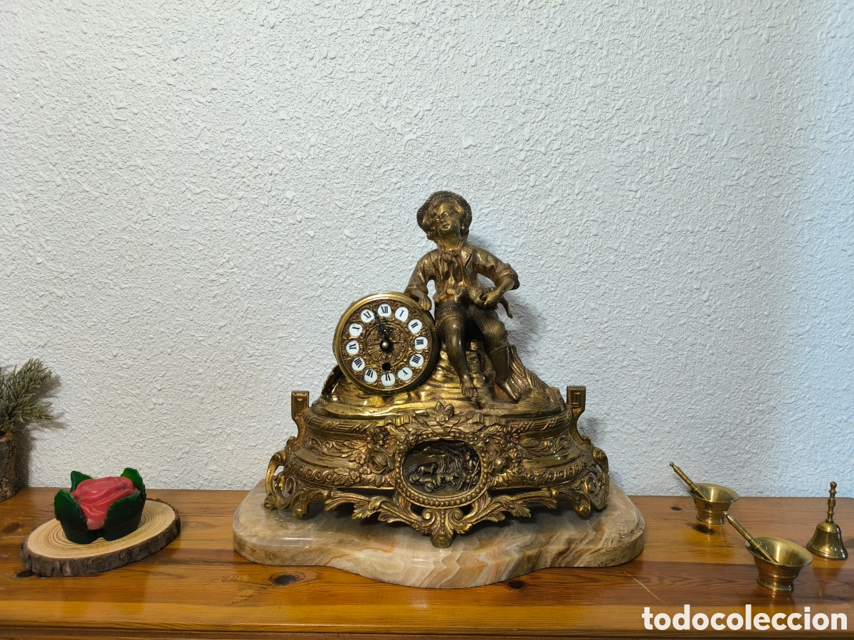 Vintage: Reloj bronce pastorcillo - Foto 1