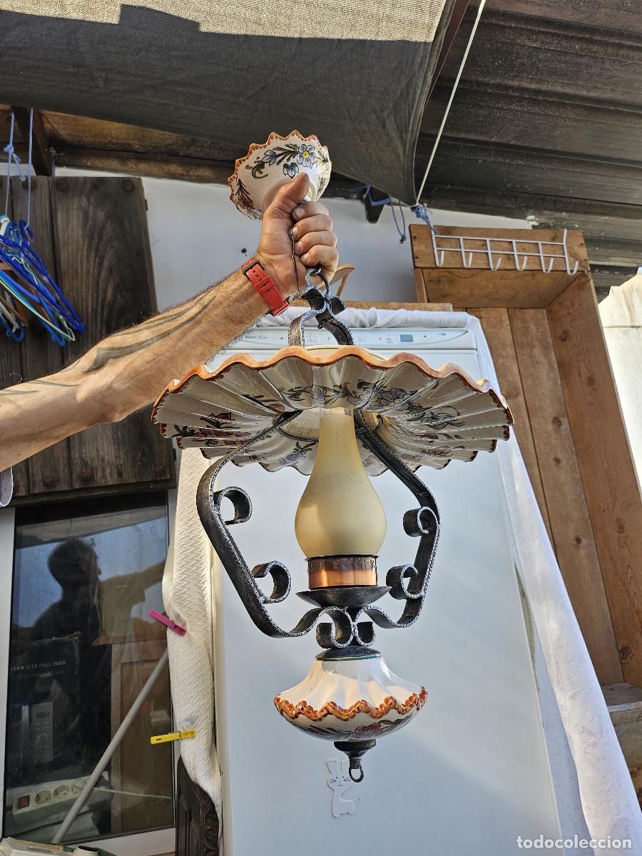 Vintage: lampara de ceramica rustica - Foto 6