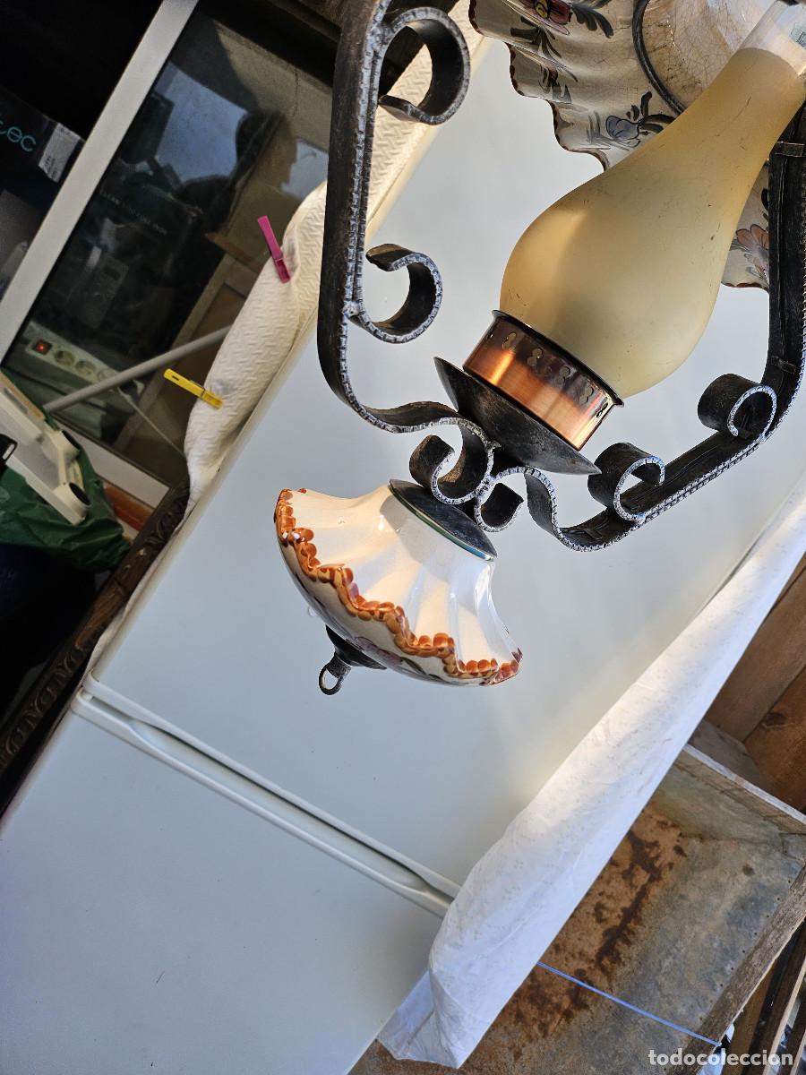 Vintage: lampara de ceramica rustica - Foto 7