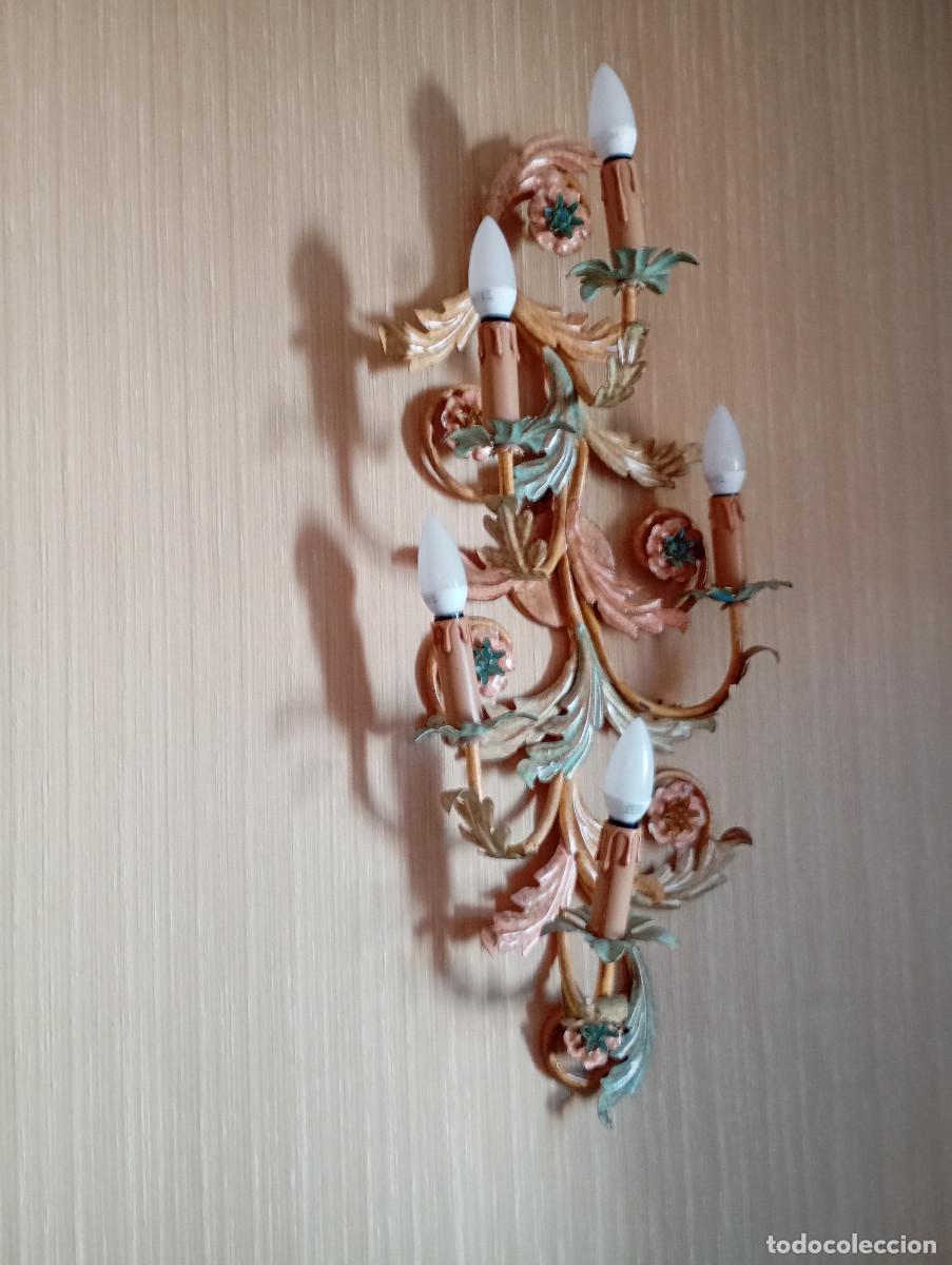 Vintage: aplique de pared hierro policromado - Foto 1