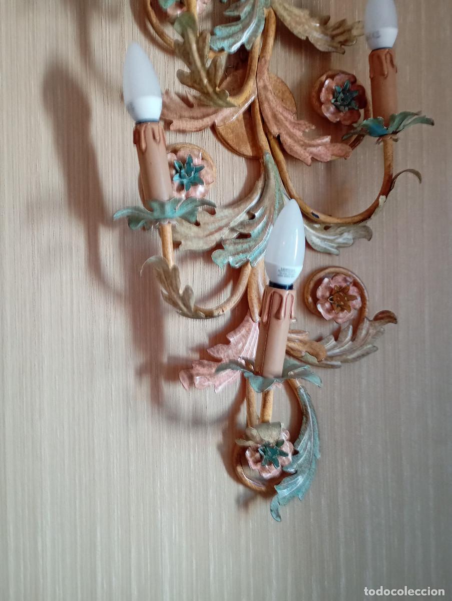 Vintage: aplique de pared hierro policromado - Foto 2