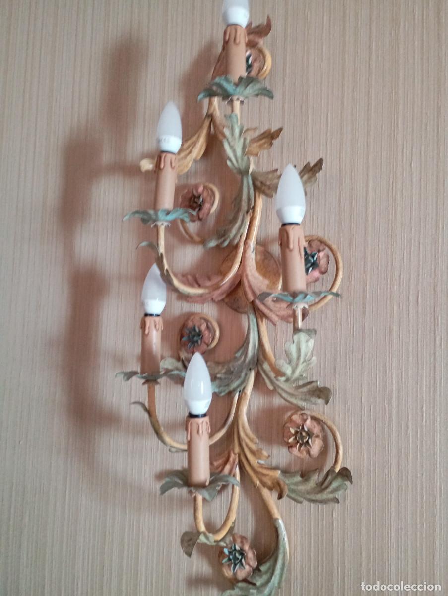 Vintage: aplique de pared hierro policromado - Foto 4