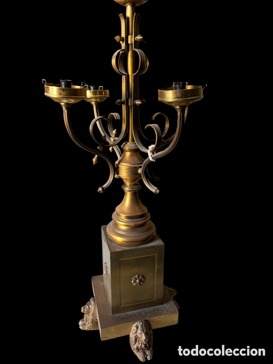 Vintage: Gran l&aacute;mpara en bronce siglo XIX - Foto 1