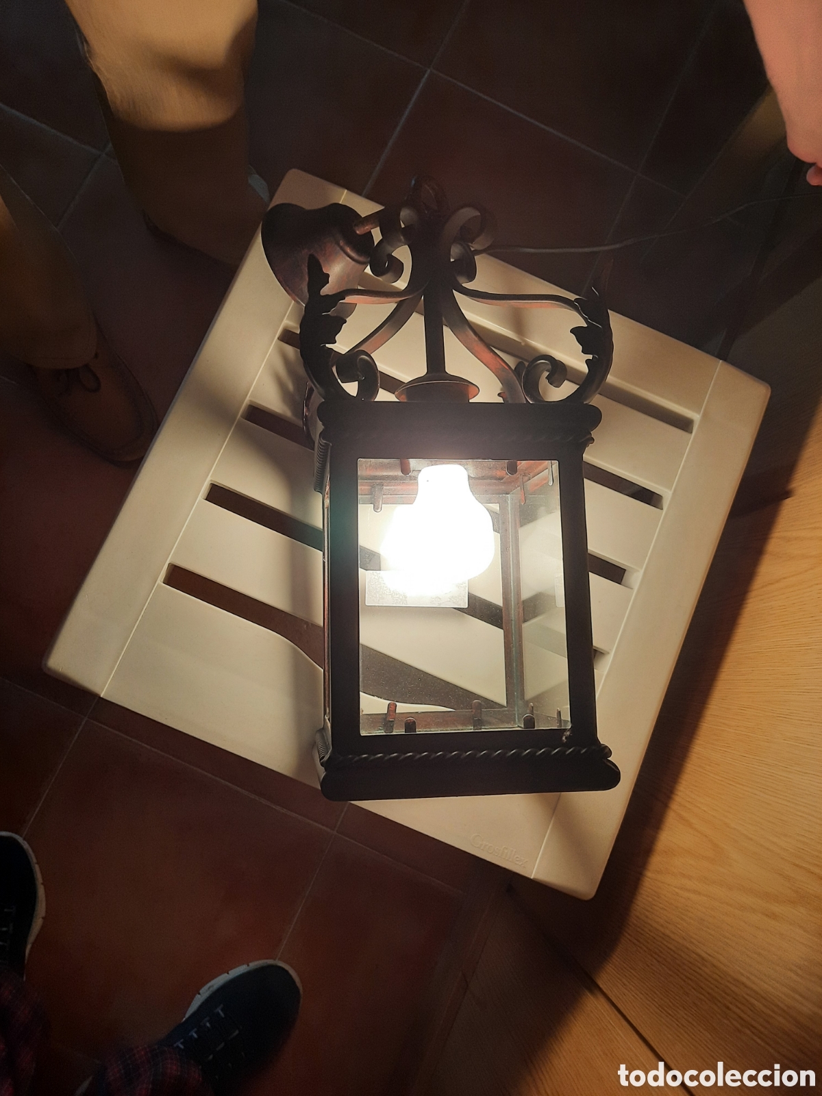 Vintage: Farol de forja y cristal - Foto 6