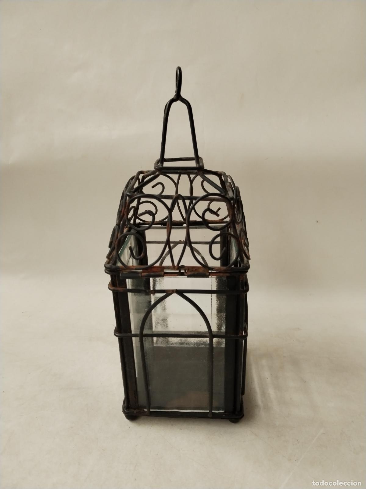 Vintage: farol de forja con cristales - Foto 3